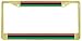 Afro African American Flag Gold Tone Metal License Plate Frame Holder