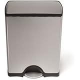 simplehuman Rectangular Step Trash Can, Stainless Steel, 50 L / 13.2 Gal