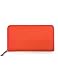 Thick Crosshatched Zip-Around Genuine Leather Wallet
