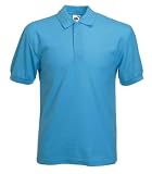 Fruit of the Loom 65/35 Pique Polo Shirt, Sky Blue, L