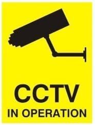 CCTV IN OPERATION SIGN - X5 WINDOW STICKERS 100x75mm by uk print shop