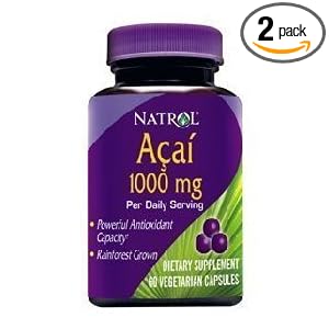 Natrol Acai 1000 mg Capsules, 60 Count Bottle Natrol Acai 1000 mg Capsules, 60-Count Bottle