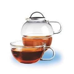 Feelino Wei�tee Teeblumen - Geschenkset "Tea-to-Go" mit Glas-Teekrug 600ml, Glas-Tasse 300ml und 4 exklusiven Silbernadel Wei�tee-Teerosen