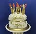 The Golden Oldie Birthday Cake Hat is a velveteen fabric hat with eight golden birthday candles on it. The lightweight, fun hat is designed like a layered birthday cake, with golden "icing" in the middle. Whether it's a party with family and friends or a group celebration at an aging services organization, this festive hat celebrates a 70th, 80th, 90th or 100th birthday milestone. It reads: "Golden Oldie" surrounded by musical notes.::Product Info:Size: 11.5 inches wide x 11 inches tall :Other: Inside of hat has a size-adjuster band