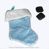 Naughty Christmas Stocking Full of Coal with 3 Charcoal Briquettes - Baby Blue