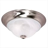 Buy 1 Light Flush Mount Ceiling Fixture - Brushed Nickel Sculptured Glass - Nuvo...