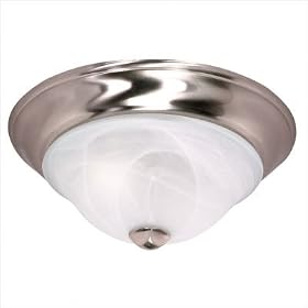 Buy 1 Light Flush Mount Ceiling Fixture - Brushed Nickel Sculptured Glass - Nuvo... by Nuvo now!