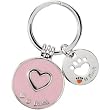 Heart U Back Sterling Silver Pink Companion Key Ring