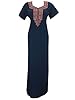 Womans Caftan Dress Embroidered Blue Long Muumuu Kaftans Nighty Loungerwear Medium