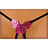 Crotchless G-String Includes Velveteen Drawstring Pouch Unique y2Clothes Sexy Erotique Fluttering Butterfly - One Size Fits Most Special Pack