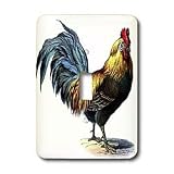 Florene Victorian Images - Blue Yellow Red Victorian Rooster - Light Switch Covers - single toggle switch