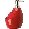 Umbra Joey Ceramic Soap Pump and Scrubby Holder Combo, Red