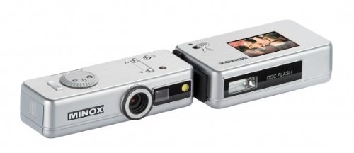Minox Digitale Spionagekamera (5,1 Megapixel, externes Blitzmodul, 3,8 cm (1,5 Zoll Display) silber