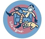 LIFE IS GOOD GAME ON FOOTBALL ROUND STICKERS (PACK OF 2) PERFECT FOR SPREADING CHEER AND OPTIMISM!