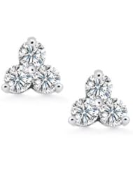 0.60 ct Ladies Round Cut Diamond Stud Earrings In 18 Karat White Gold