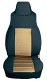 Rugged Ridge 13240.04 Black/Tan Custom Fit Poly Cotton Front Seat Cover - Pair
