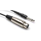 15Ft Xlr Female To 1/4 In Plug Single Channel Unbalanced With White Earbud Headphones