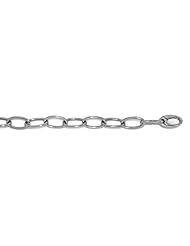 14K White Gold Oval Link 9mm Necklace 18 Inch