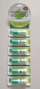 6 Tube Chaem Herbal Nasal Inhaler Inhalant Stick Thai