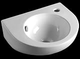 Design Waschbecken / Waschtische für modernes Bad / WC / Badezimmer, Waschtisch auch für Waschplatz geeignet, Spülbecken aus Porzellan, Handwaschbecken in Farbe: weiß, Überlauf: Chrom, Modell: WBP1
