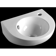 Design Waschbecken / Waschtische f�r modernes Bad / WC / Badezimmer, Waschtisch auch f�r Waschplatz geeignet, Sp�lbecken aus Porzellan, Handwaschbecken in Farbe: wei�, �berlauf: Chrom, Modell: WBP1