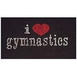 Iron On Hot Fix Crystal I Love Gymnastics