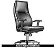 Via Executive Linate Chair, High Back, w/ Arms (Black Fabric)