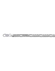 Sterling Silver Rhodium Plated Figaro Chain (3.0mm)