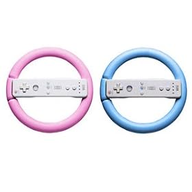 Blue & Pink Steering Wheels for Nintendo Wii - 2 Pack