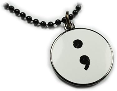 Awareness CollectiblesSemicolon Project Suicide Awareness Depression Charm Pendant Necklace w/Chain