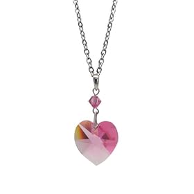 Swarovski Pink Heart Pendant Necklace Fashion Jewelry: Jewelry