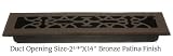 Brass Elegans 120BR-C Bronze Victorian Scroll Victorian Scroll 2.25" x 14" Solid Bronze Floor Register