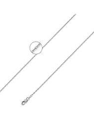 14K Solid White Gold Long Box Anchor Chain Necklace 0.8mm (1/32 in.) - 16 in.