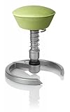 SWOPPER CLASSIC 3D-Aktiv-Bürostuhl Hocker Sitzpolster Normal, Farbe pistacchio, Fussring mit Filzgleiter, Feder MEDIUM, Basis Titan, Federfarbe wie Basis (SWOP22TF)