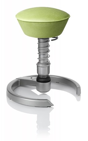 SWOPPER CLASSIC 3D-Aktiv-Bürostuhl Hocker Sitzpolster Normal, Farbe pistacchio, Fussring mit Filzgleiter, Feder MEDIUM, Basis Titan, Federfarbe wie Basis (SWOP22TF)