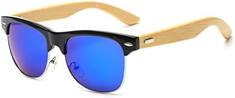Ralinks Retro Clubmaster Classic Wood Square Half Frame Horn Rimmed Wayfarer Aviator Sunglasses UV400