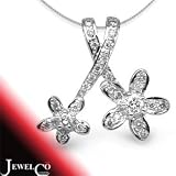 Jewelco London 18 Carat White Gold 33pts Diamond Pendant (Comes with 18 inch Pendant Chain)
