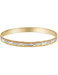 Children / Teen 14K Tri-Color Gold Adjustable Bangle 4.4mm Wide