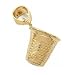 14K Gold Thimble Charm Diamond-Cut Sewing Jewelry 13mm