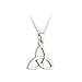 Solvar Trinity Knot Necklace Celtic Irish Rhodium Plated Pendant Made in Ireland