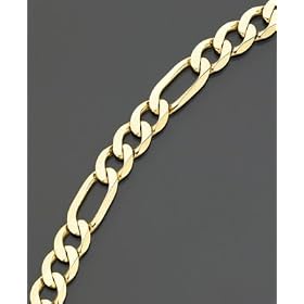 Men's 14k Gold Figaro Link Bracelet