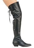 1.5 Inch Heel Thigh High Black Leather Boot. Formerly Pl-8822.