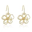 14K Gold Bonded Floral Wire Earrings with Fish Hook Backing in Silvertone 14K Gold Bonded Floral Wire Earrings with Fish Hook Backing in Silvertone