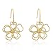 14K Gold Bonded Floral Wire Earrings with Fish Hook Backing in Silvertone
