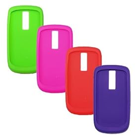 4 Pack of Soft Silicone Gel Skin Cover Cases for T-Mobile Google G2 HTC Magic / Mytouch 3G (Purple / Hot Pink / Red / Neon Green)