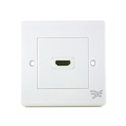 Cablesson® HDMI Wall Plate Single Connector 100 - White (HDMI 1.3 and HDMI 1.4 Compatible)