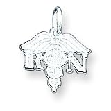 Sterling Silver RegiStered Nurse Charm with 20 inch Sterling Silver Chain