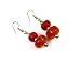 Faux Pumpkin Amber and Red Coral Dangle Earrings