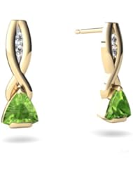 Genuine Peridot 14kt Yellow Gold Earrings