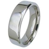 Gents Titanium Plain Polished Flat Ring Band, 7mm Wide.